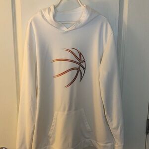 White Hoodie with Basketball Design
